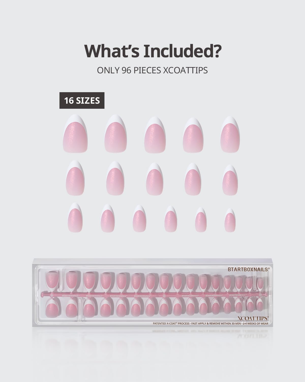 BTArtboxNails XCOATTIPS tapered edges create a natural, ultra-thin finish.