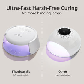 BTArtboxnails XCuringPRO EcoDura beads visualization emphasizing faster, durable gel cure.