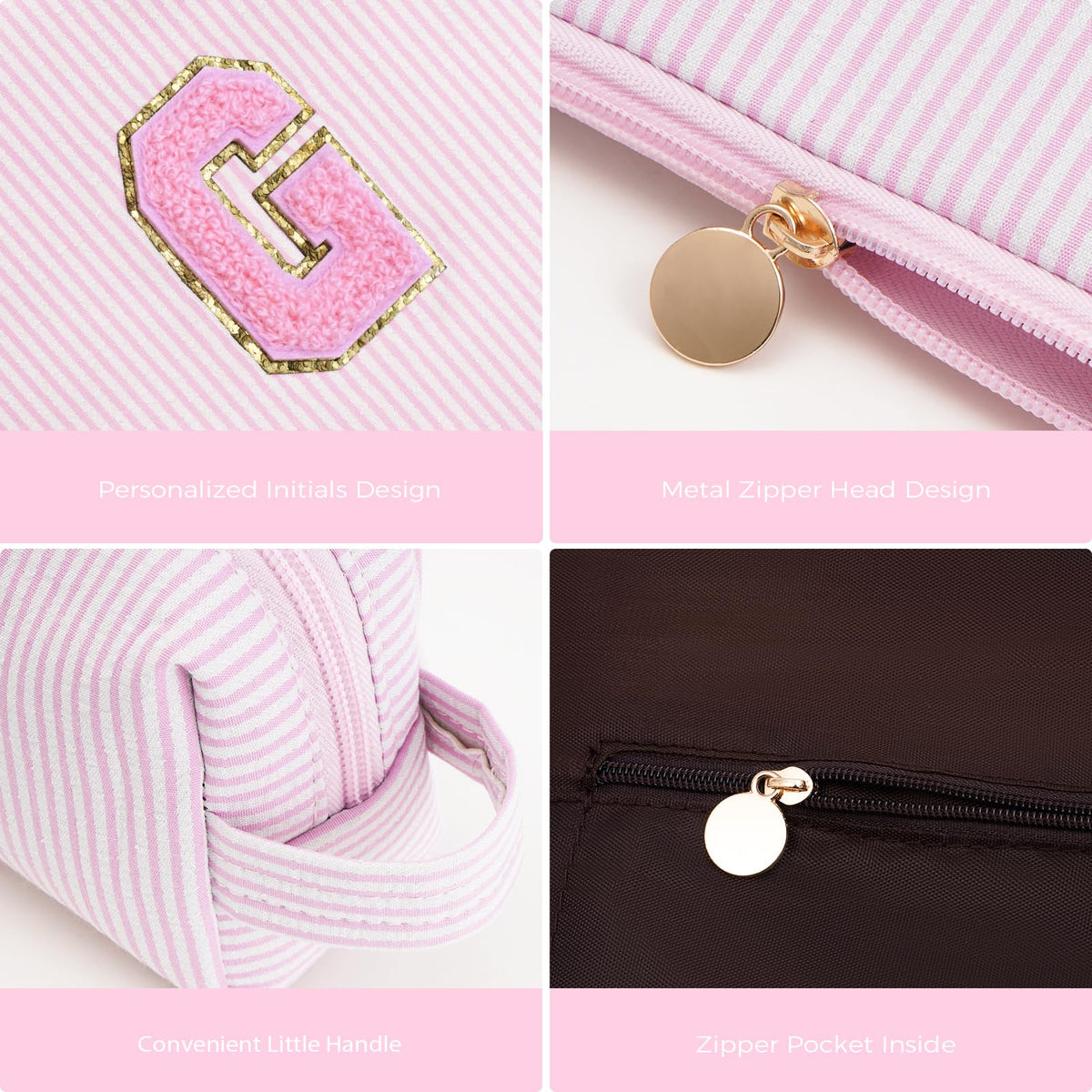 Btffitting canvas makeup bag large compartment for cosmetics and brushes.
