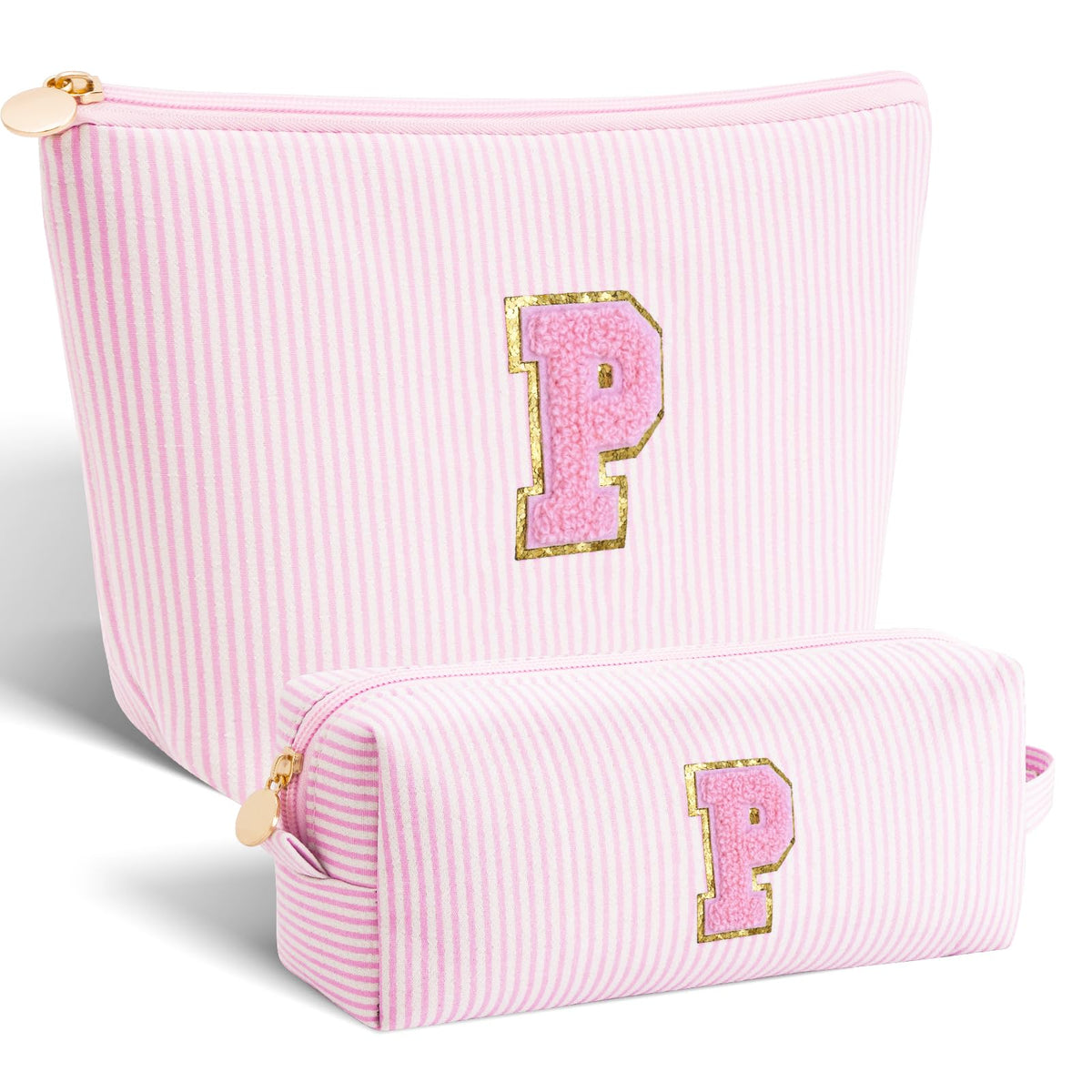 Btffitting personalized makeup bag with pink initials for a stylish keepsake.