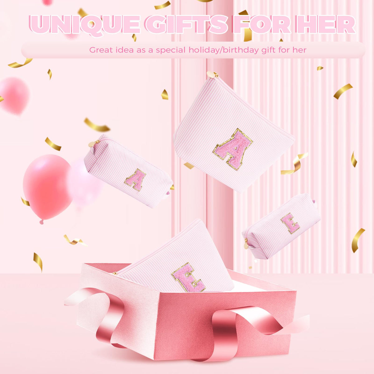 Btffitting user using pink makeup bag on the go