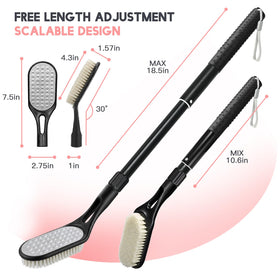 BTideas 2-in-1 dual-sided brush and file for complete foot care.