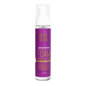 BTL Professional Moisture Sculpting Foam Wrap Lotion bottle for lasting hold and hydration.