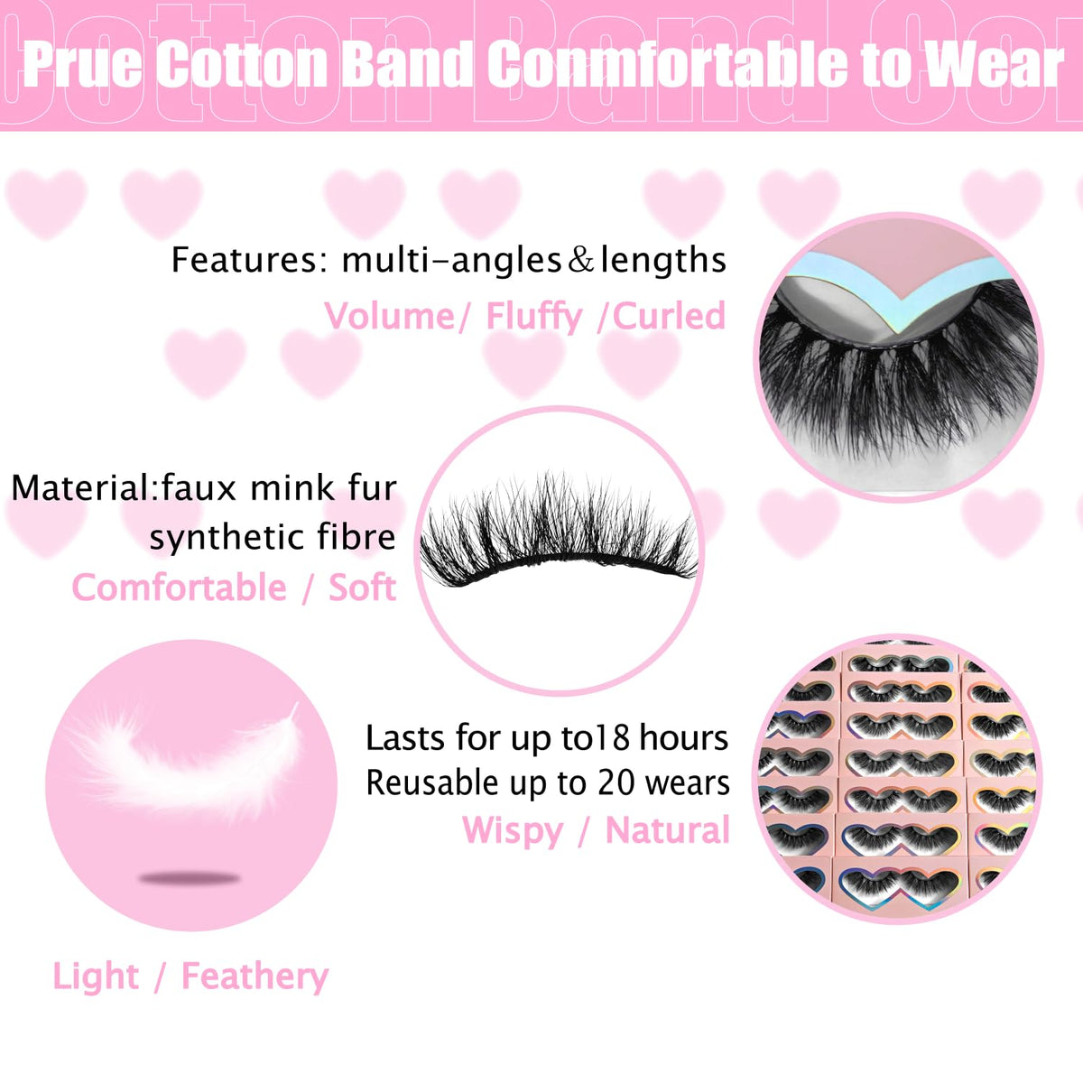 BTLLSSH 3D5D fluffy volume eyelashes add fullness without heaviness