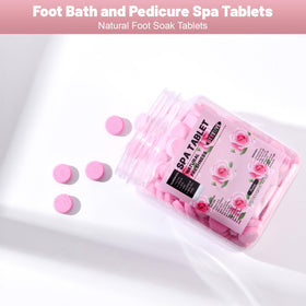 BTTEUYE tablets dissolving in water to start a refreshing foot soak.