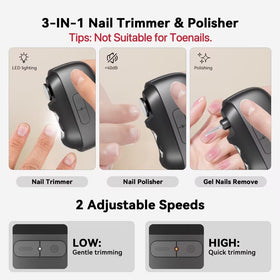 BTWOGO 3-in-1 nail trimmer automated trimming and filing for easy fingernail care