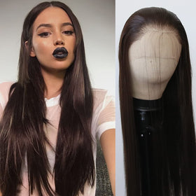 BTWTRY dark brown lace front wig with pre-plucked hairline for seamless daily styling