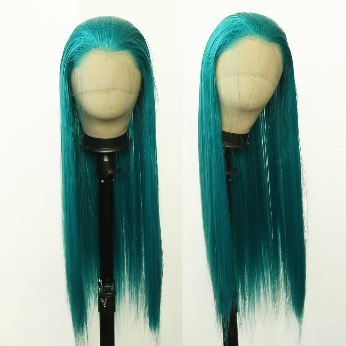 BTWTRY Emerald green lace front wig adjustable straps for comfortable cap-size fit