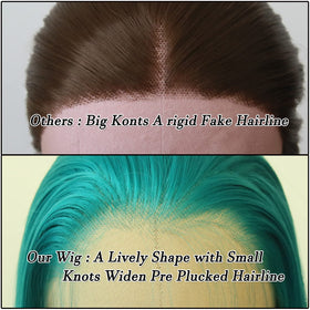 BTWTRY Emerald green lace front wig hand-tied lace area enhances realism and movement