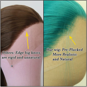 BTWTRY Emerald green lace front wig heat resistant fibers enable versatile styling