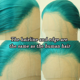 BTWTRY Emerald green lace front wig natural hairline detail for realistic styling