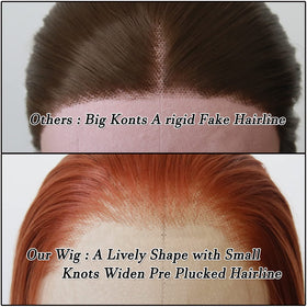 BTWTRY Ginger Brown lace front wig back view displaying full volume
