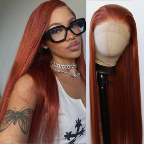 BTWTRY Ginger Brown lace front wig front view showing natural look