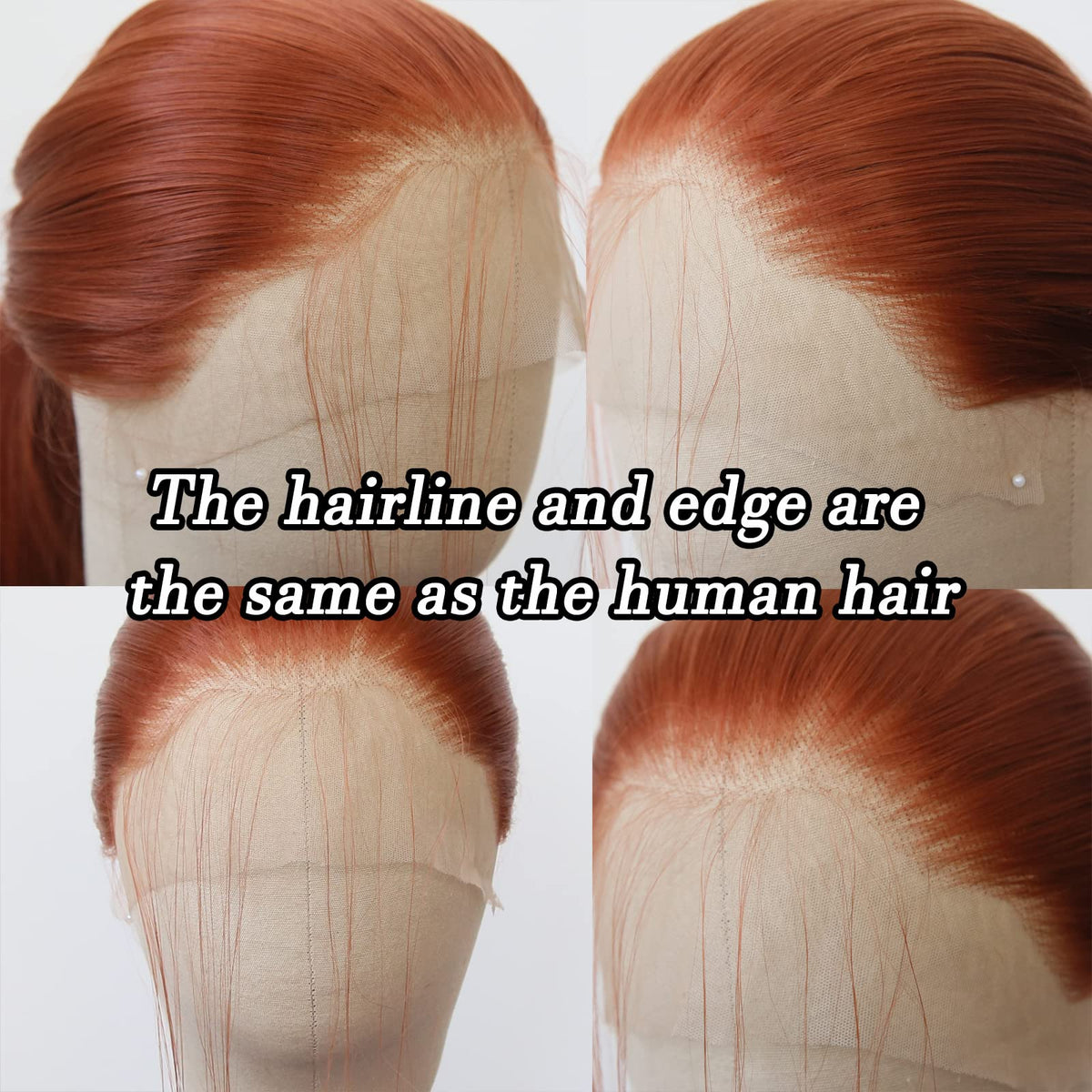 BTWTRY Ginger Brown lace front wig side view with smooth texture