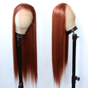 BTWTRY Ginger Brown lace front wig silky texture and finish