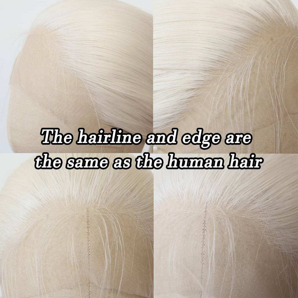 BTWTRY Platinum Blonde lace front wig showing natural density for fuller appearance