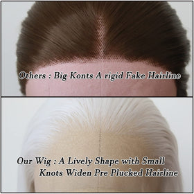 BTWTRY platinum snow lace-front wig showing natural hairline for a seamless look