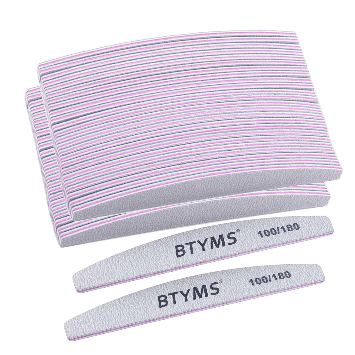 BTYMS 50-pcs nail files with double-sided grit for versatile shaping and finishing.