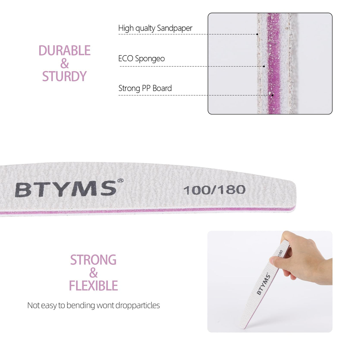 BTYMS comfortable-hold design enables precise control during filing.