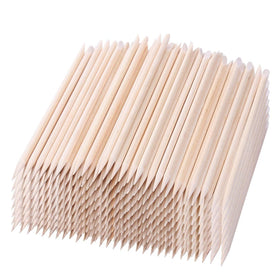 BTYMS orange wood cuticle sticks, 4.5 inches, compact bulk pack for precise nail prep