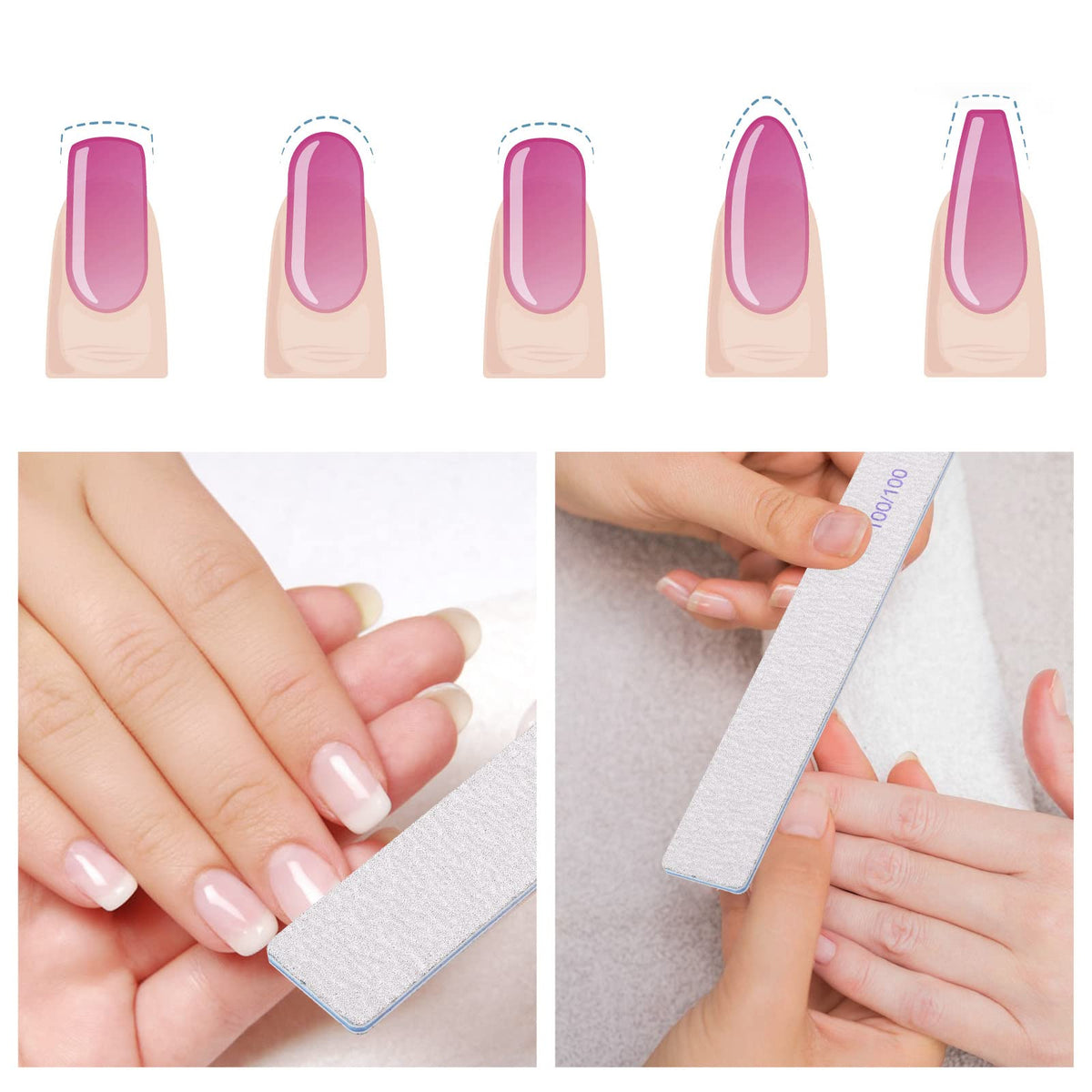 BTYMS professional nail file set, ideal for salons and home care.