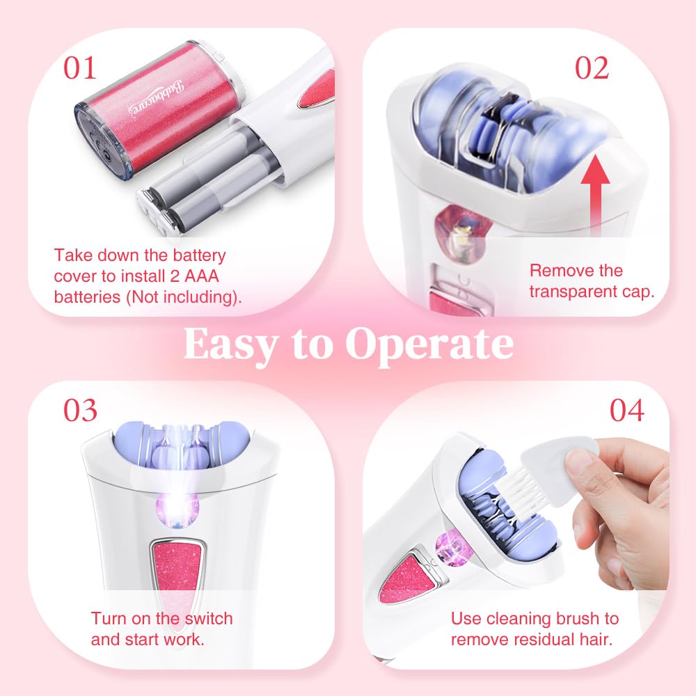 Bubbacare facial epilator upper lip targets fine hairs for subtle definition.