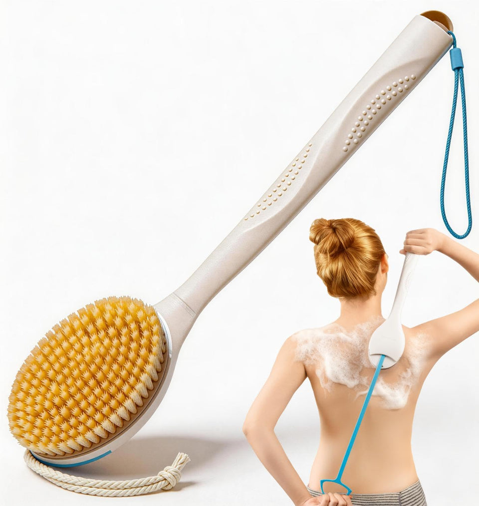 BUBBLEDANCE back-scrubber extendable-handle for easier reach