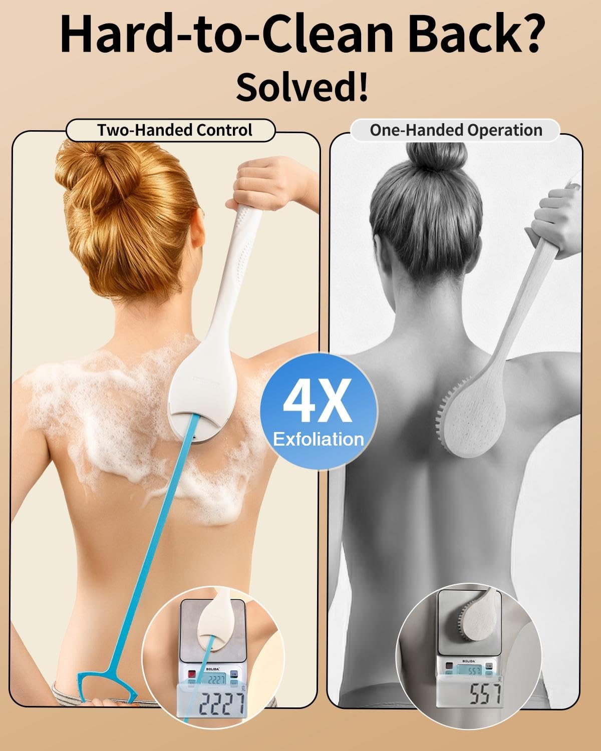BUBBLEDANCE back-scrubber-wet-dry-use suitable for dry brushing and bathing