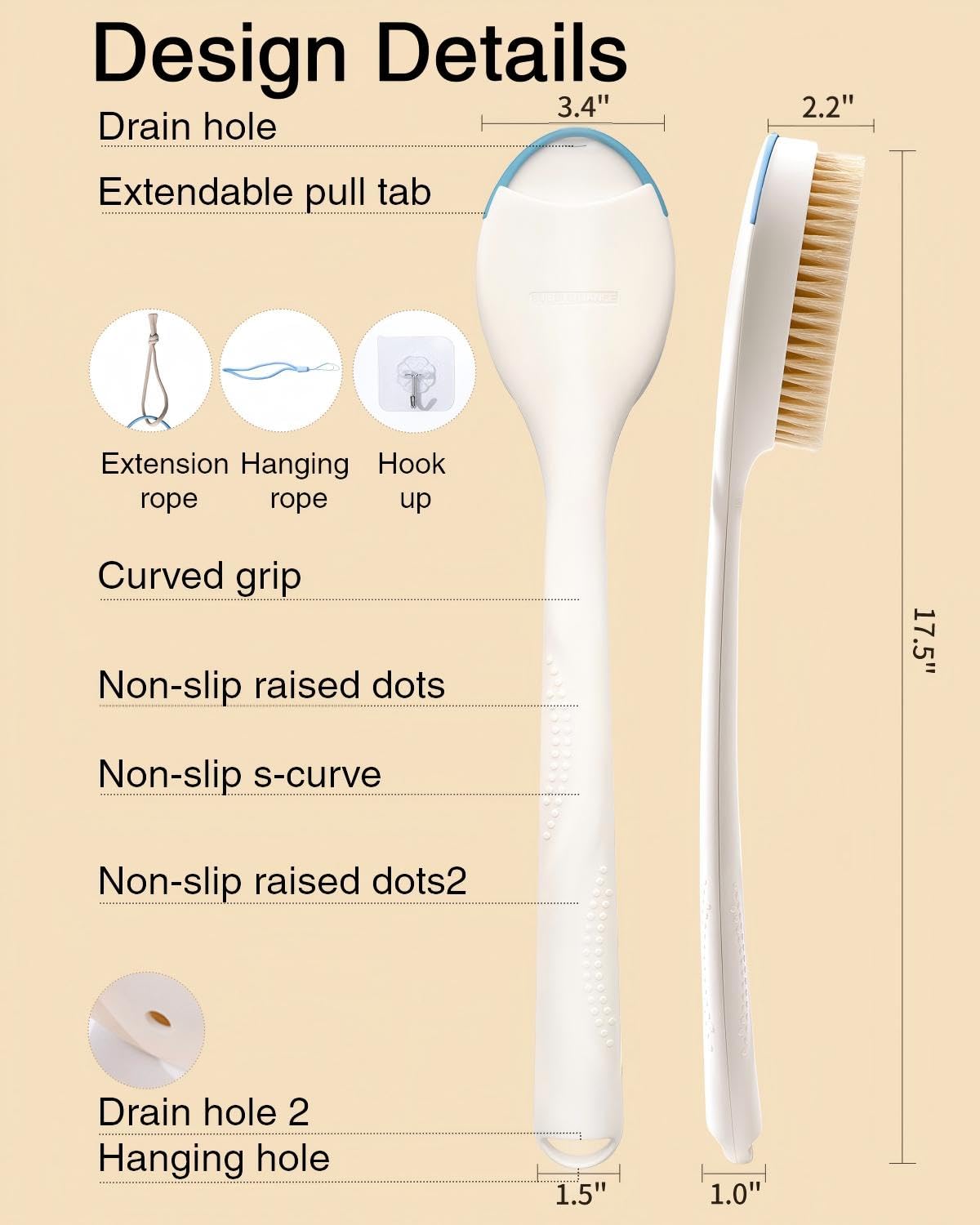 BUBBLEDANCE wide-head-exfoliation covers more skin with each stroke