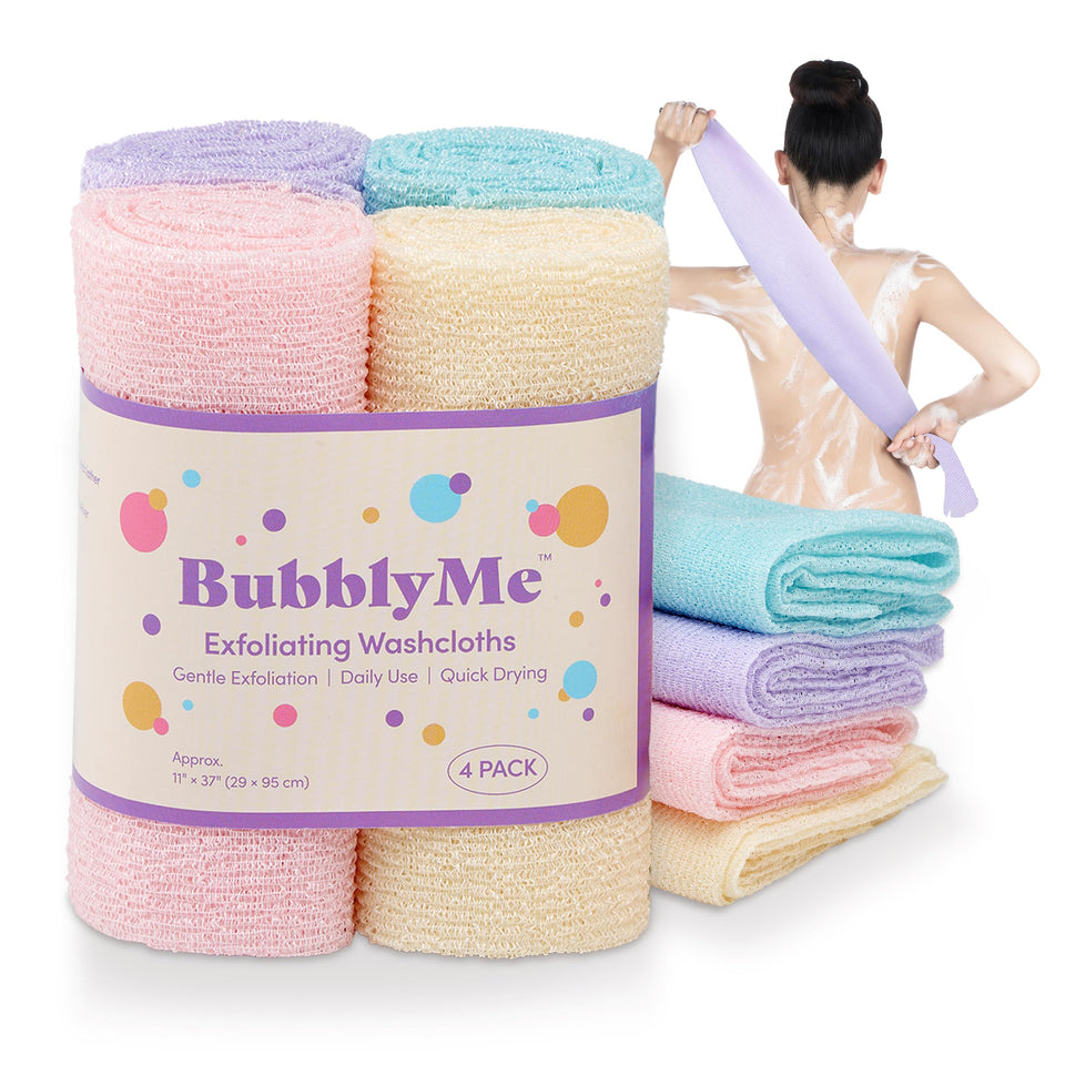 BubblyMe Korean exfoliating washcloth for back scrubbing and smooth skin