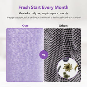 BubblyMe premium-texture washcloth provides a luxurious daily exfoliation experience