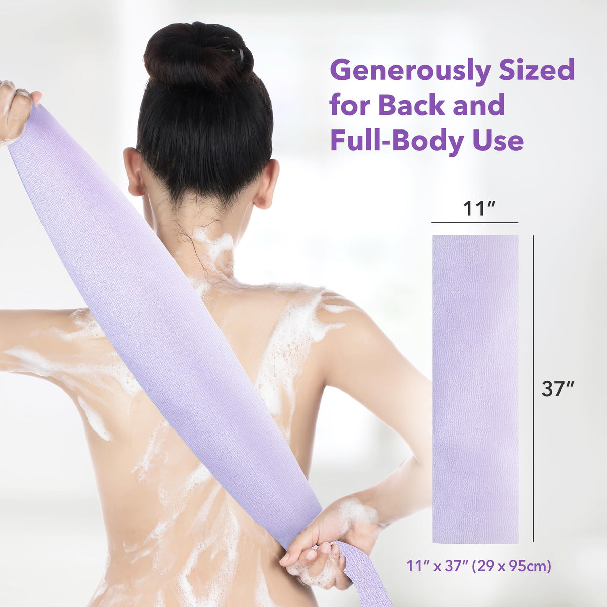 BubblyMe rich-lather washcloth helps activate soap into creamy shower foam