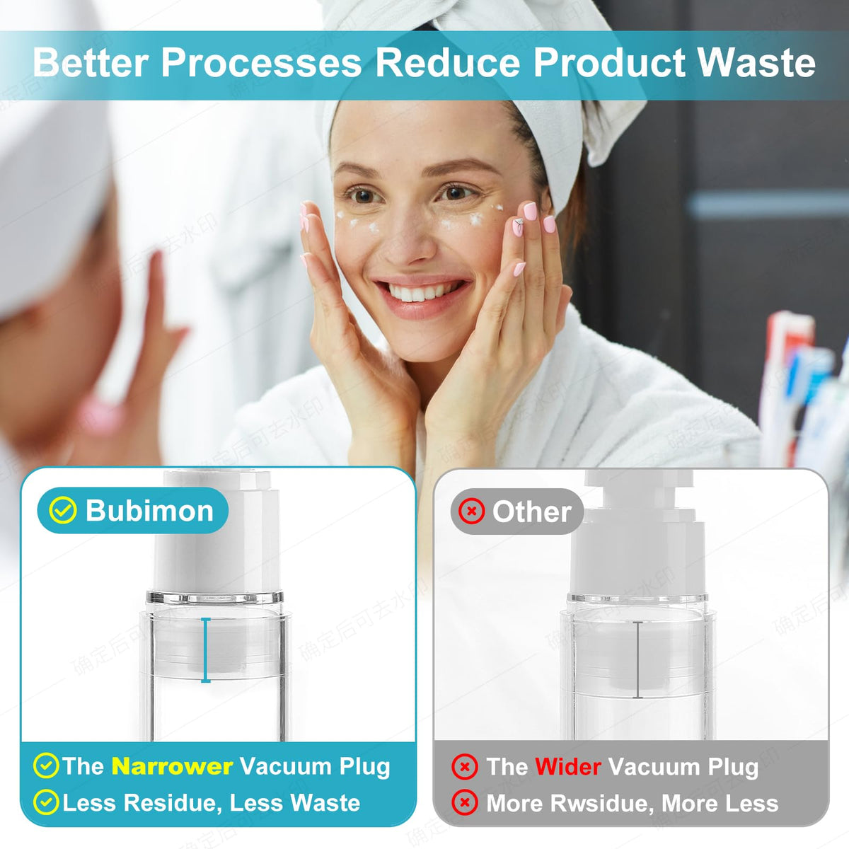 Bubimon funnels, labels, spatulas included for organized beauty routines