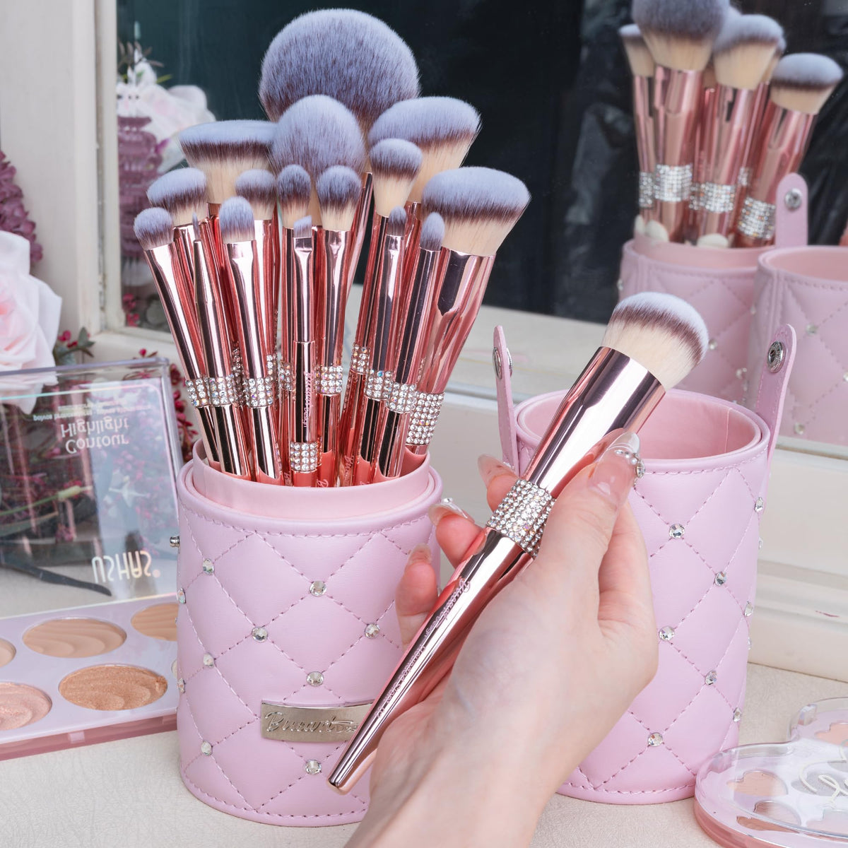 Bueart Design foundation brush close-up showing smooth application