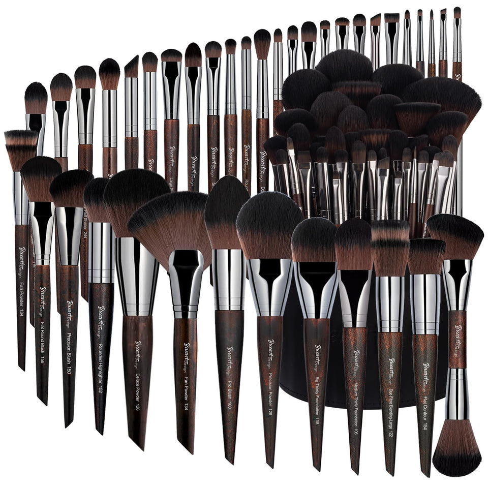 Bueart Design 38-piece brush set with large holder keeping vanity organized for easy access