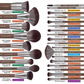 Bueart Design labeled brushes simplify choices for quick routines.