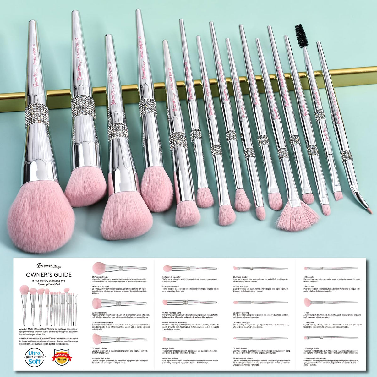 Bueart Design powder brush provides natural-looking finish.