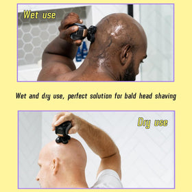 BueRallan 5D floating head adapts to curves for a closer shave.
