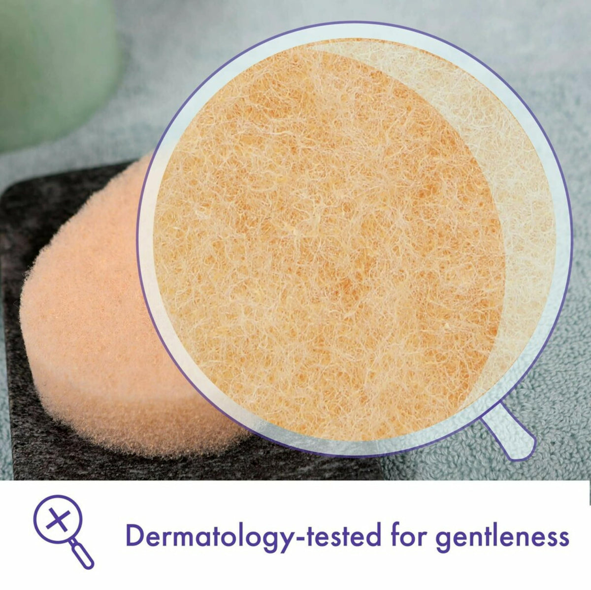 Buf-Puf daily cleansing routine with sponge for smoother skin.