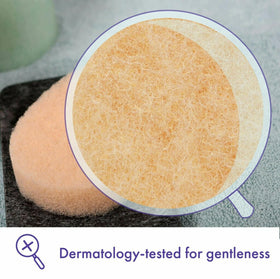 Buf-Puf daily cleansing routine with sponge for smoother skin.
