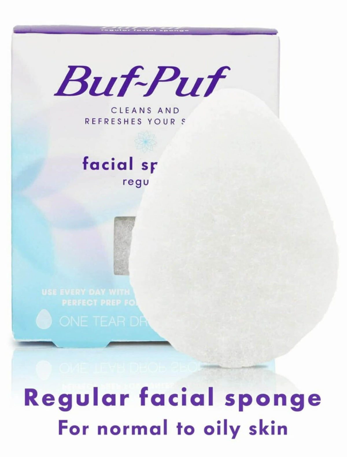 Close-up of Buf-Puf sponge texture suitable for gentle exfoliation.