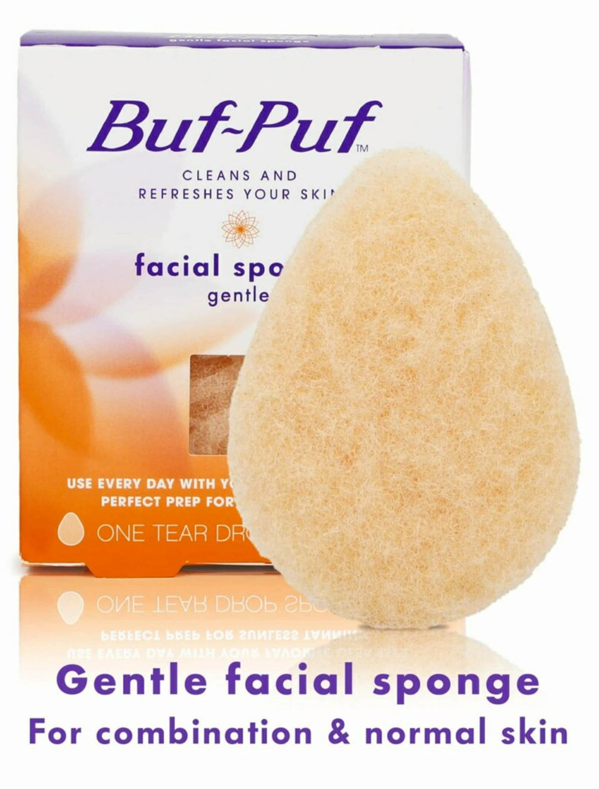 Buf-Puf gentle sponge close-up highlighting soft texture for sensitive skin.