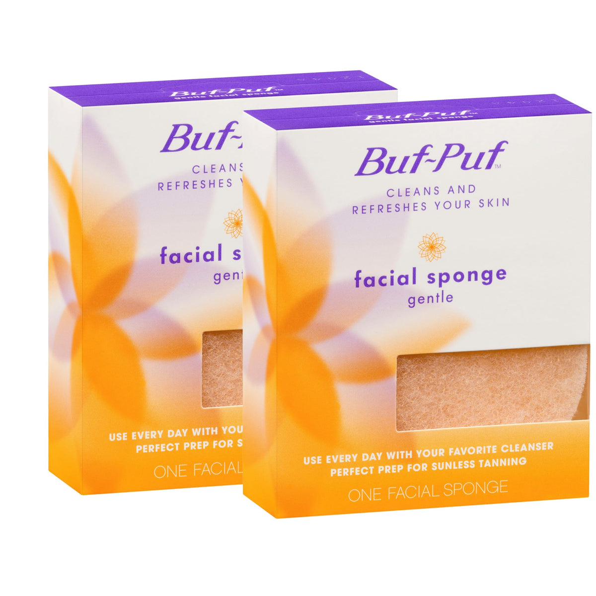 Buf-Puf gentle facial sponge for dry skin cleanses gently and removes impurities.