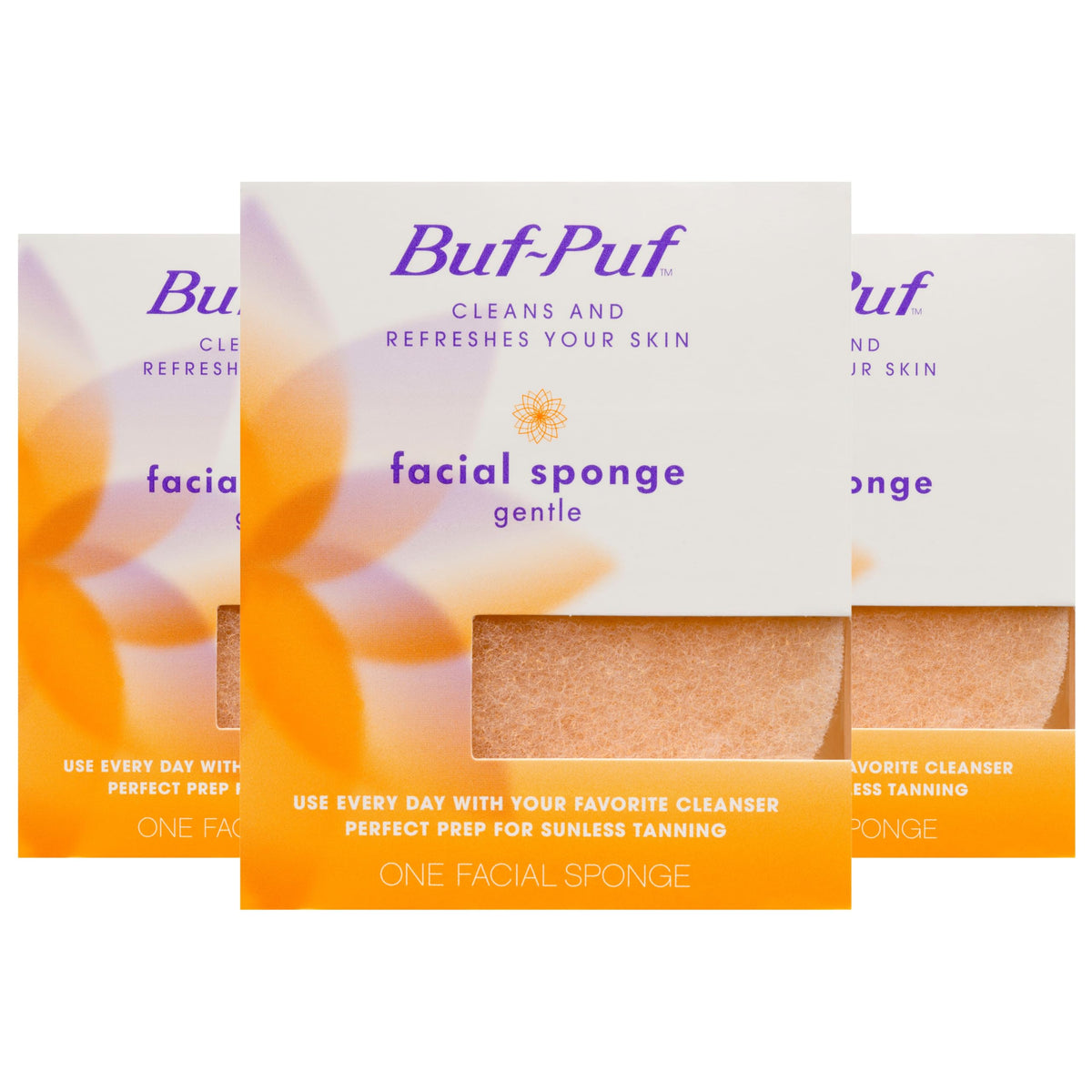 Buf-Puf Gentle Facial Sponge close-up showing soft texture for daily cleansing