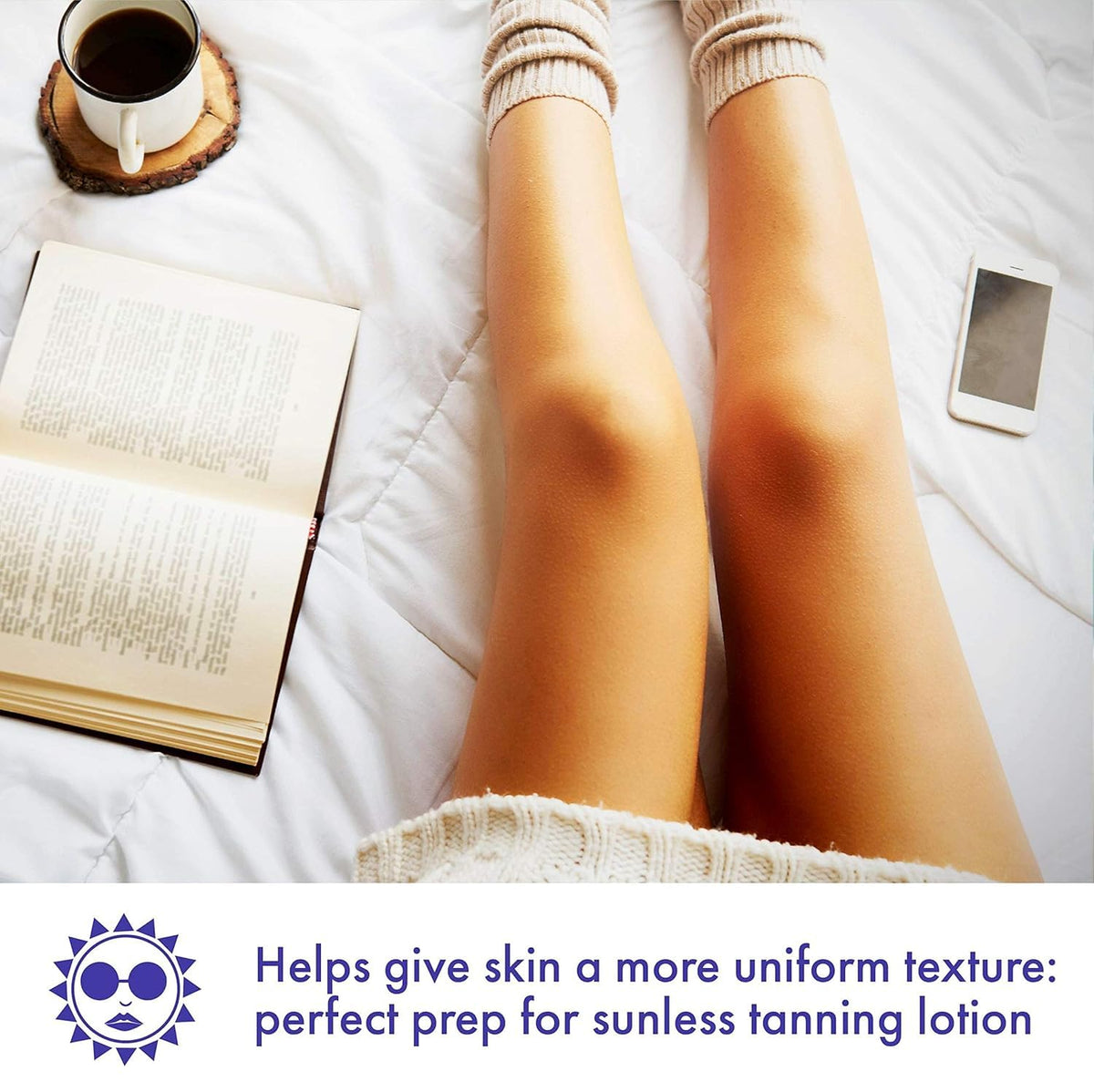 Buf-Puf cleanse routine with body sponge prepares skin for moisturizer.