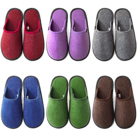 BUGUKI house slippers set of 6 in soft felt for guest comfort