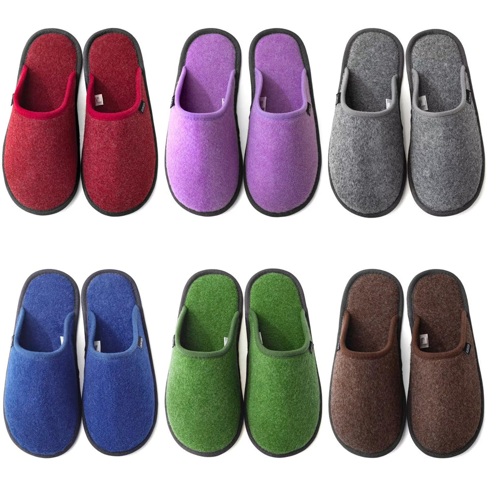 BUGUKI house slippers set of 6 in soft felt for guest comfort