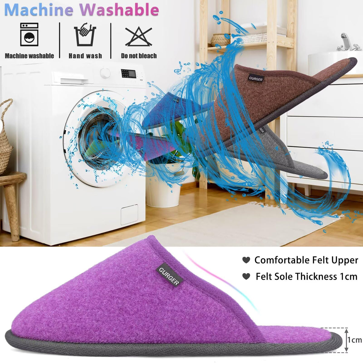 BUGUKI machine-washable spa slippers simplify guest housekeeping