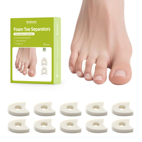 Bukihome foam toe separators placed between toes for everyday comfort.