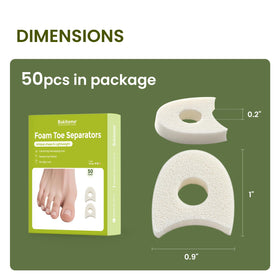 Bukihome soft foam spacers between toes for secure alignment.